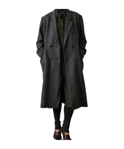 Soeur Double-breasted Coat In Black