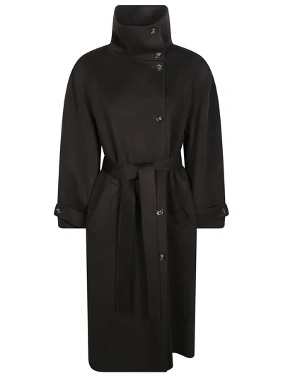 Soeur Double-breasted Trench Coat In Black