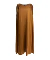 Soeur Shoulder Detail Gathered Midi Length Relaxed Silhouette In Gold