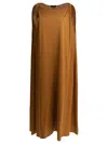 Soeur Shoulder Detail Gathered Midi Length Relaxed Silhouette In Gold