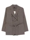 Soeur Double-breasted Brown Jacket With Notched Lapel In Brown