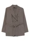 Soeur Double-breasted Brown Jacket With Notched Lapel In Brown