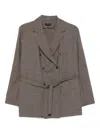 Soeur Double-breasted Brown Jacket With Notched Lapel In Brown