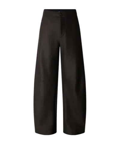 Soeur Ebony Green Boiled Wool Pants In Black
