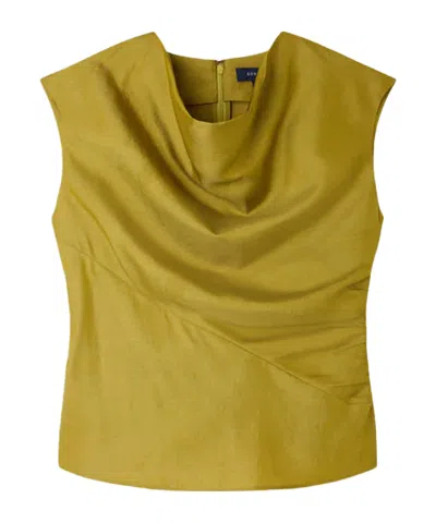 Soeur Eclat Cowlneck Ruched  Blouse In Brown