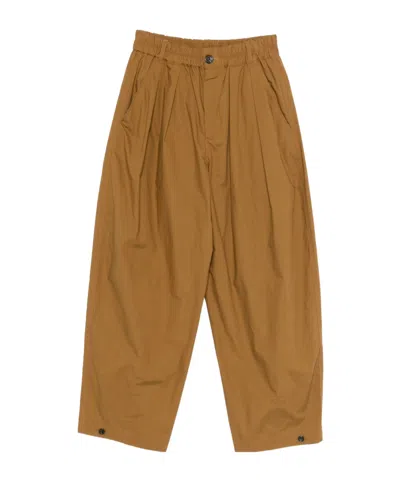 Soeur Elastic Waist Casual Pants In Brown