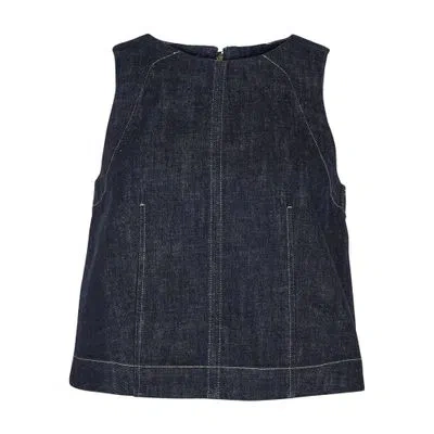 Soeur Eli Denim Top In Blue