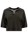 Soeur Ribbed Detail Polo Shirt In Black