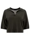 Soeur Polo-neck Short-sleeve Top In Green