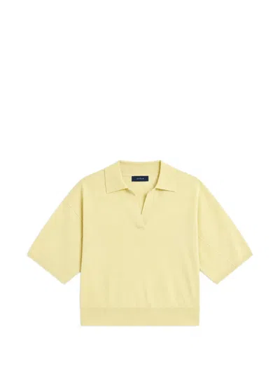 Soeur Elton Short-sleeve Polo Sweater In Yellow