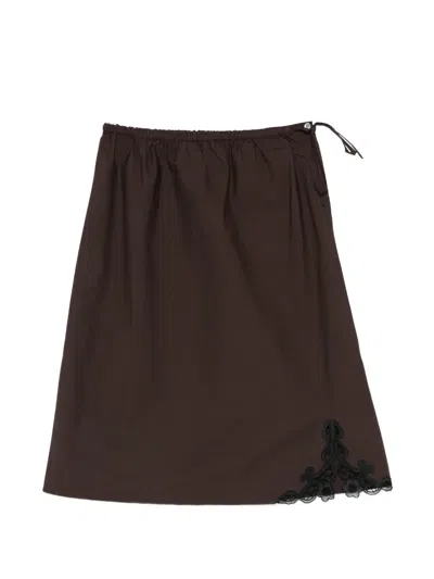 Soeur Embroidery Skirt In Brown