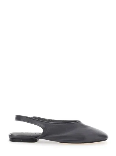 Soeur 'emmett' Black Ballerinas With Slingback Strap In Leather Woman