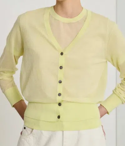Soeur Etretat Cardigan In Acid Yellow