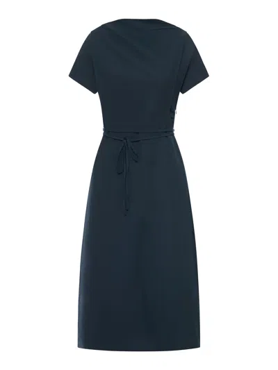 Soeur Felicie Midi Dress In Lyocell And Linen In Blue
