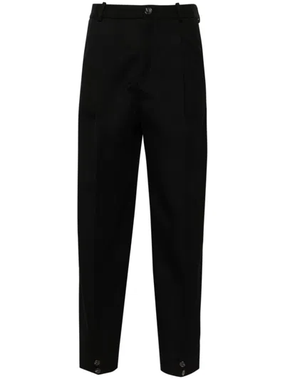 Soeur High-waisted Casual Pants In Black