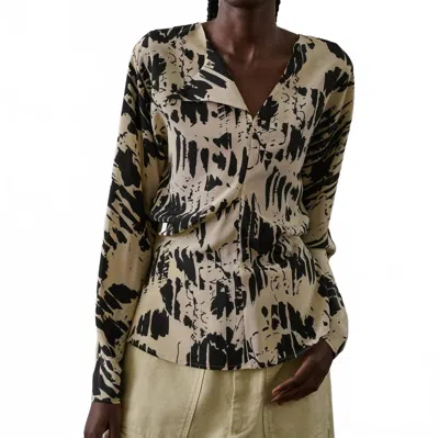 Soeur Feryel Blouse In Pale Yellow Black In Multi