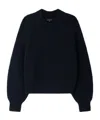 Soeur Oversized High-neck Merino Wool Sweater In Blue