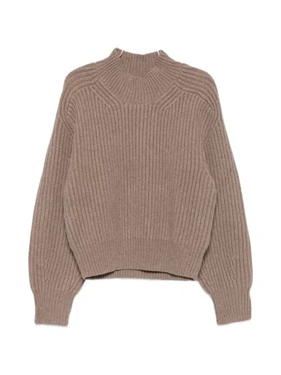 Soeur Flamand Ribbed-knit Sweater In Brown