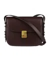 Soeur Structured Brown Mini Shoulder Bag In Black