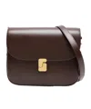 Soeur Womens Marron Fonce Bell Very Mini Patent-leather Cross Body Bag In Black