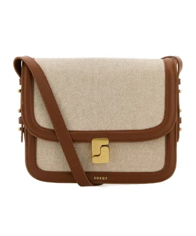 Soeur Flap Shoulder Bag In Brown