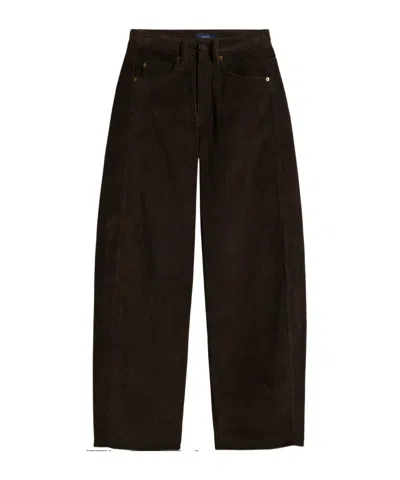 Soeur Flared Casual Trousers In Brown