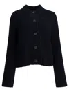 Soeur Knit Cardigan With Mock Neck And Long Sleeves In Blue