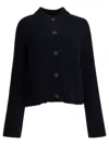 Soeur Knit Cardigan With Mock Neck And Long Sleeves In Blue
