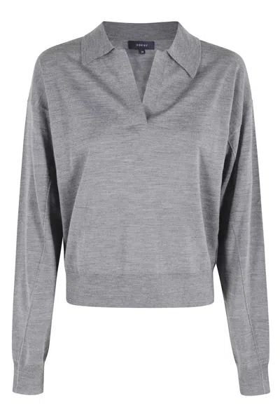 Soeur Fleming Heathered Grey V-neck Sweater In Gray