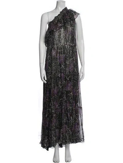 Pre-owned Soeur Floral Print Long Dress In Purple