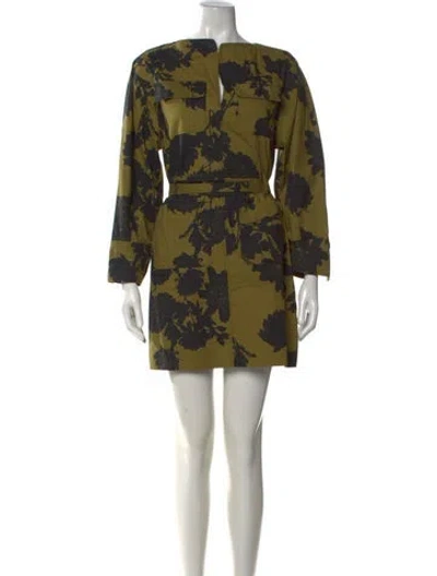 Pre-owned Soeur Floral Print Mini Dress In Green