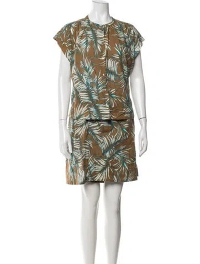 Pre-owned Soeur Floral Print Skirt Set In Green