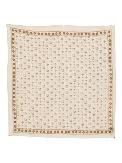 Soeur Floral-print Twill Scarf In Neutral