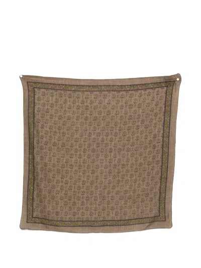 Soeur Floral-print Scarf In Brown