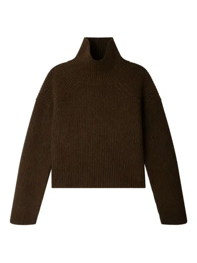 Soeur Flynn Ribbed Roll-neck Sweater In Brown