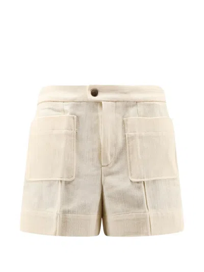 Soeur Tailored Bermuda Shorts Belt Loops Pockets In Neutral