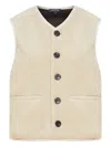 Soeur Fusil Buttoned Fleece Waistcoat In Neutral