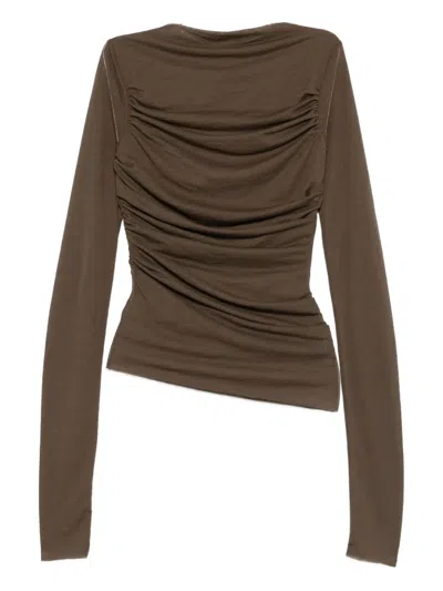 Soeur Gaia Gathered Top In Brown