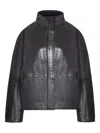Soeur Gamma High-neck Leather Jacket In Black