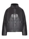 Soeur Gamma High-neck Leather Jacket In Black