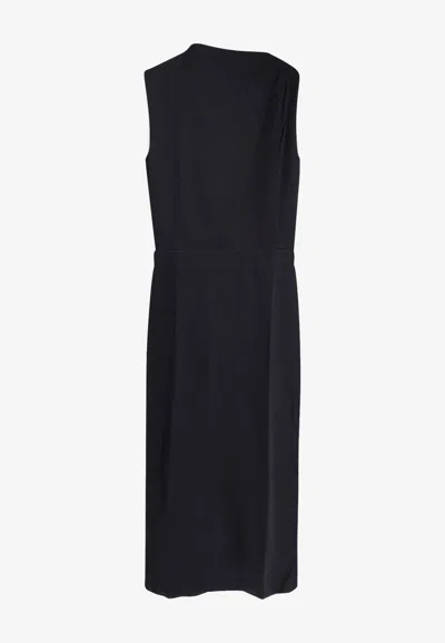 Soeur Gemma Draped Midi Dress In Black
