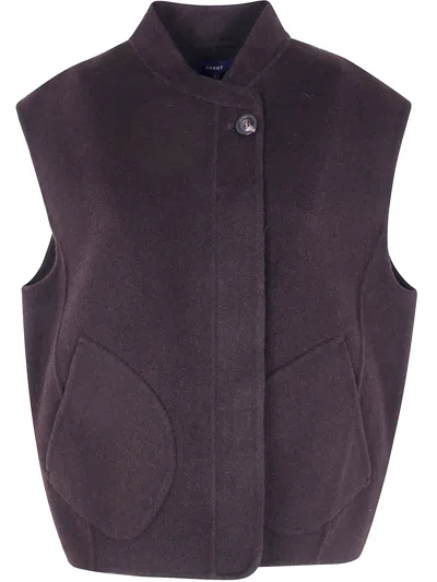 Soeur Gilet Double Faced Wool "adeline" In Brown