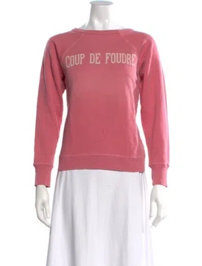 Pre-owned Soeur Graphic Print Crew Neck Sweatshirt In Pink