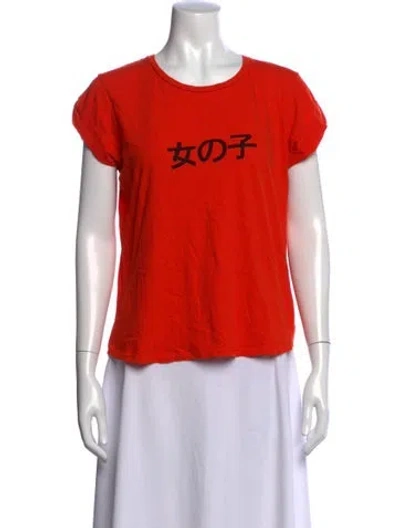 Pre-owned Soeur Graphic Print Crew Neck T-shirt In Orange