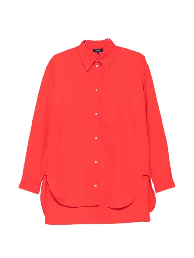 Soeur Grenade Curved-hem Shirt In Red