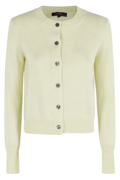 Soeur Griffith Cropped Soft Knit Cardigan In Nude