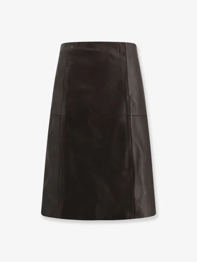 Soeur Gwen Leather Skirt In Brown