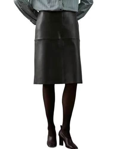 Soeur Gwen Leather Skirt In Brown Grey In Black