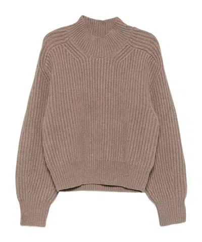 Soeur Half-turtleneck Ribbed Sweater In Neutral