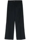 Soeur Wide-leg High Waist Trousers With Pleat Detailing In Blue